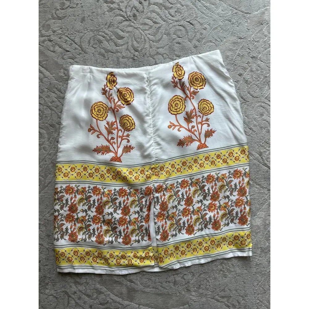 J.Crew Women's Sunset Rose Block Print Skirt Size 12 Knee-Length Floral - Picture 5 of 8